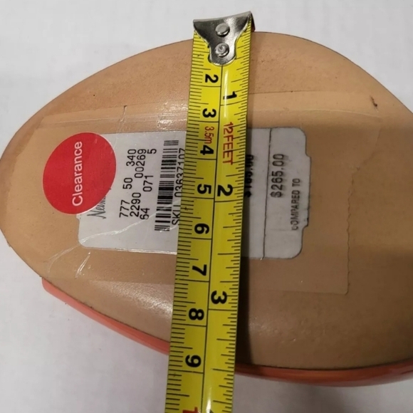 Pour La Victorie Coral Patent Leather Black Bow Sandals Sz 9.5 NEW - Picture 12 of 12